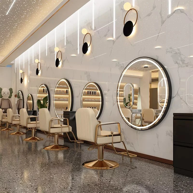 Hairdressing and Dresser Hair Salon Mirrors LED Lamp Salon , Wall Mirror .