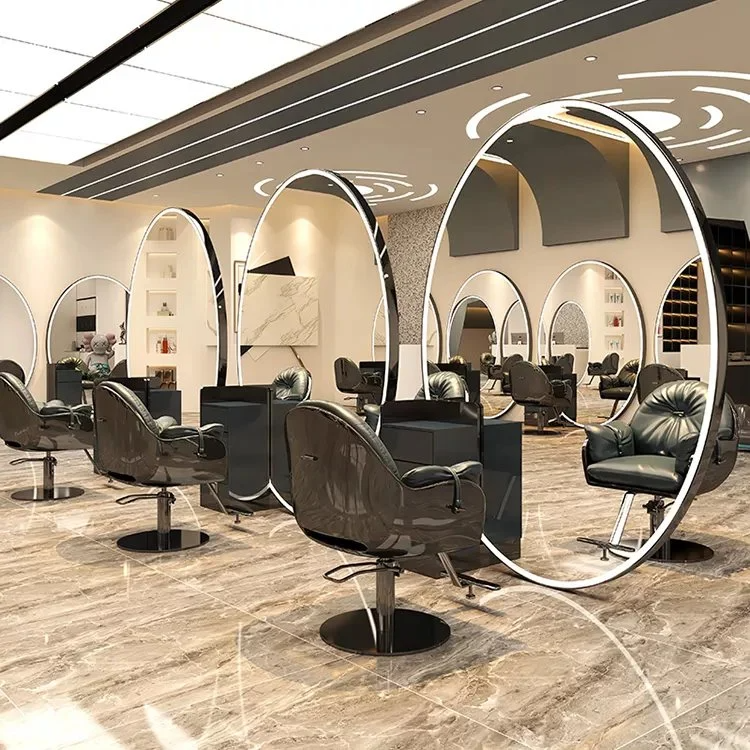 Hot Sale Hairdressing Equipments Beauty Makeup Mirrors Styling Stations Barber Mirror Station Salon Furniture Metal Tutus Packing