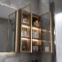 Cheap Simple Storage Cabinet Set Modern Wood Vanity Bathroom Smart Bathroom Speculum Cabinet with Rasin
