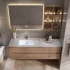 Cheap Simple Storage Cabinet Set Modern Wood Vanity Bathroom Smart Bathroom Speculum Cabinet with Rasin