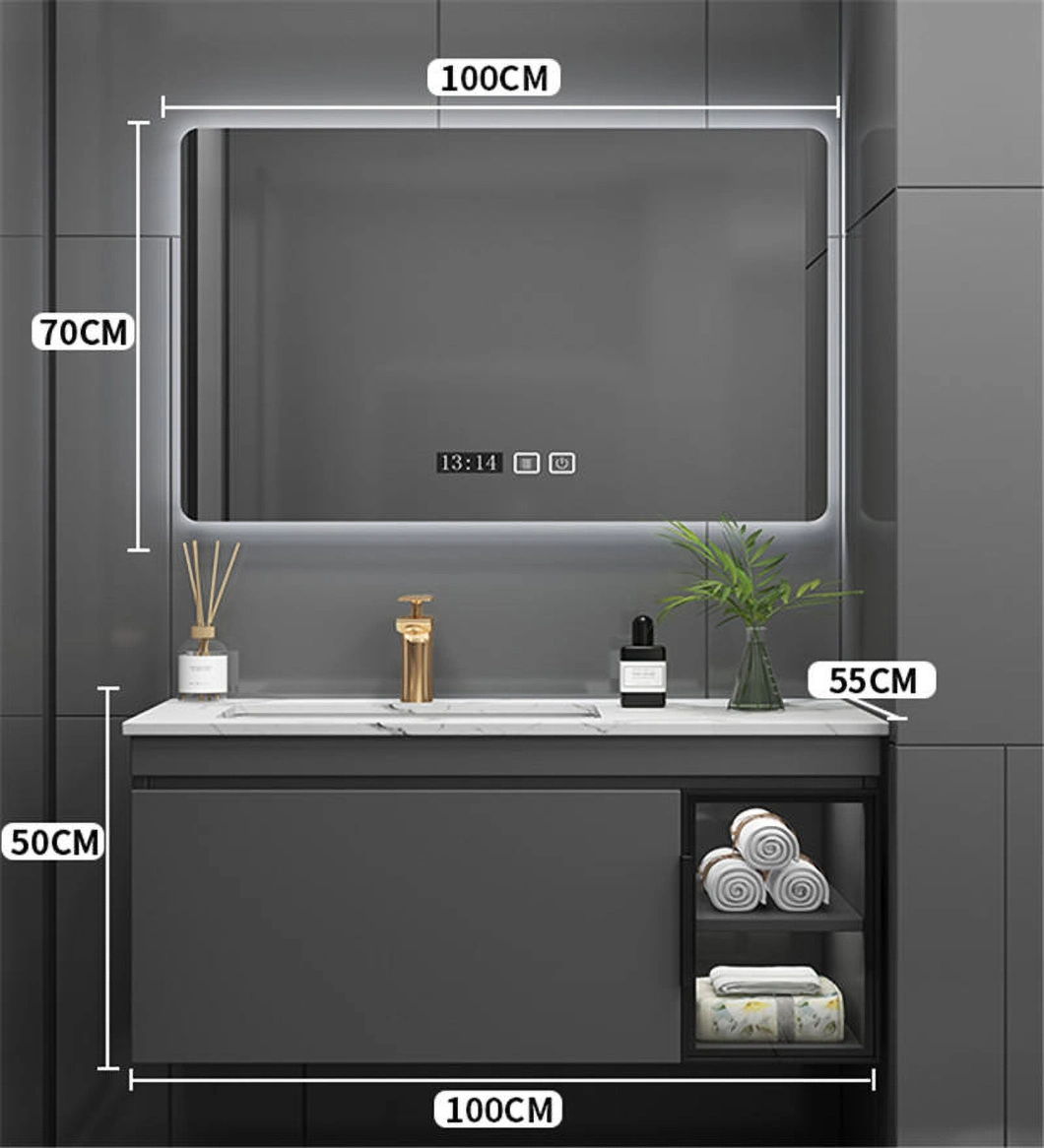 Factory Sales Black Marble Waterproof Bathroom Medicine Cabinet Bathroom Furniture Cabinet Lava Basin for Manus Lava