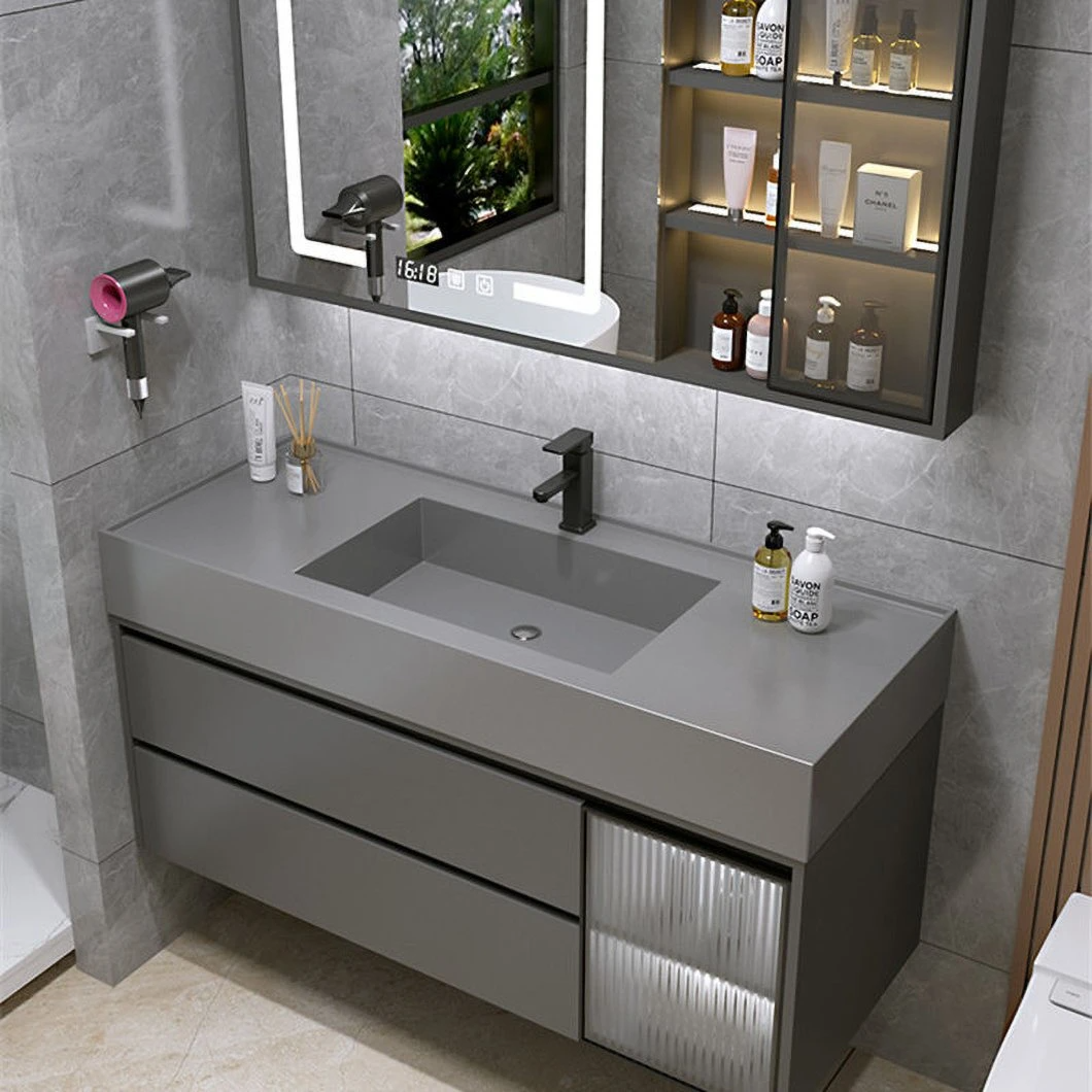 Factory Sales Black Marble Waterproof Bathroom Medicine Cabinet Bathroom Furniture Cabinet Lava Basin for Manus Lava
