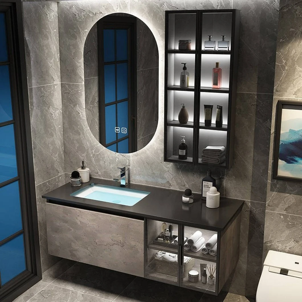 High Quality Anguli Stone IMPERVIUS PRAECLUSIO scrinium vitreum Basin scrinium pro balneo cum Smert Speculum Cabinet
