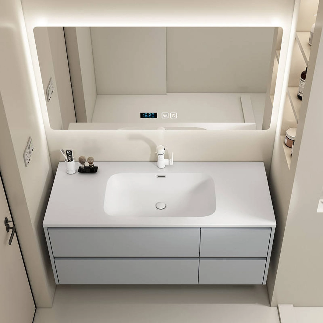 Hotel's Cheap Used Bathroom Vanity Mirror Cabinet Set Modern Double Marble Bathroom Scrinium Cum Sink