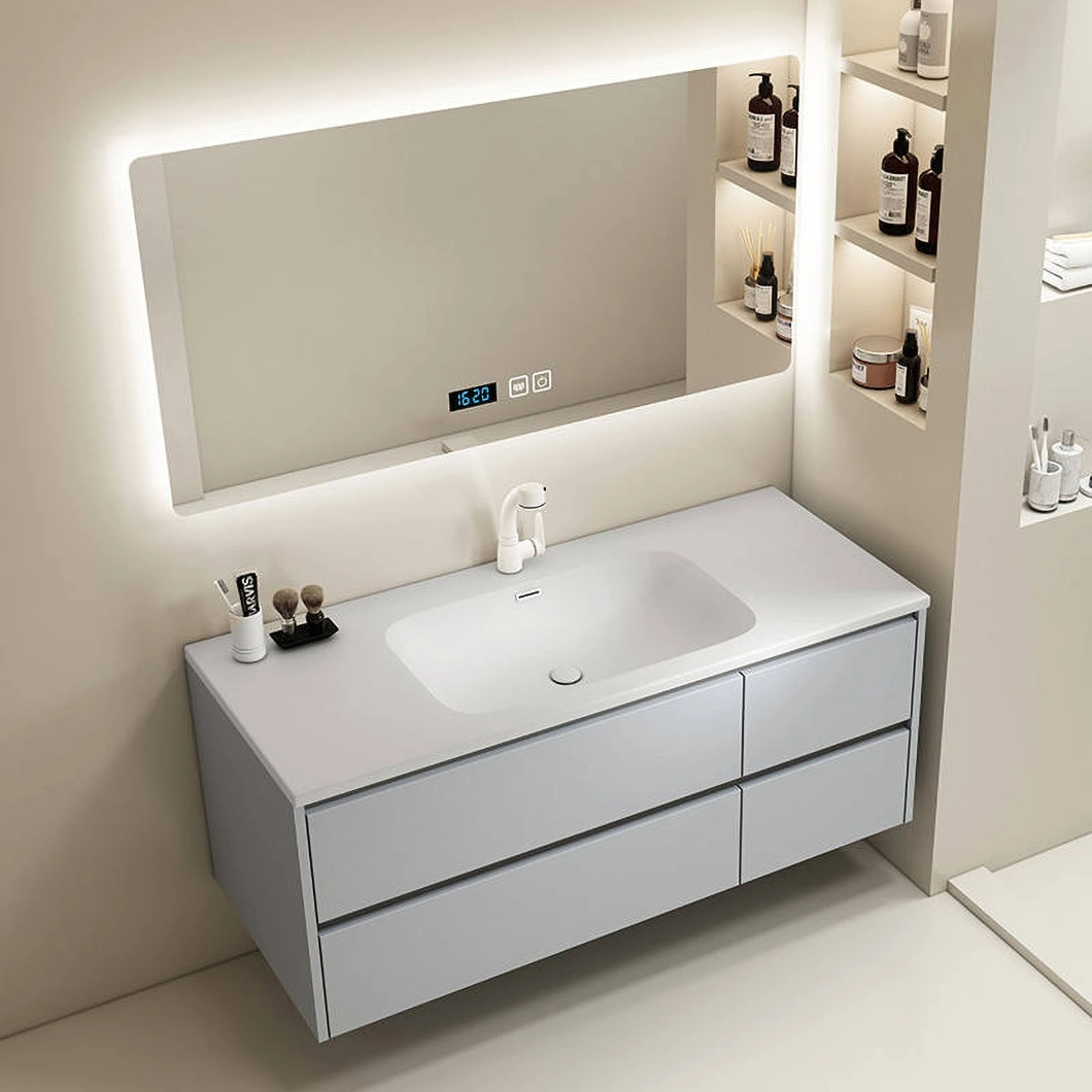Hotel's Cheap Used Bathroom Vanity Mirror Cabinet Set Modern Double Marble Bathroom Scrinium Cum Sink