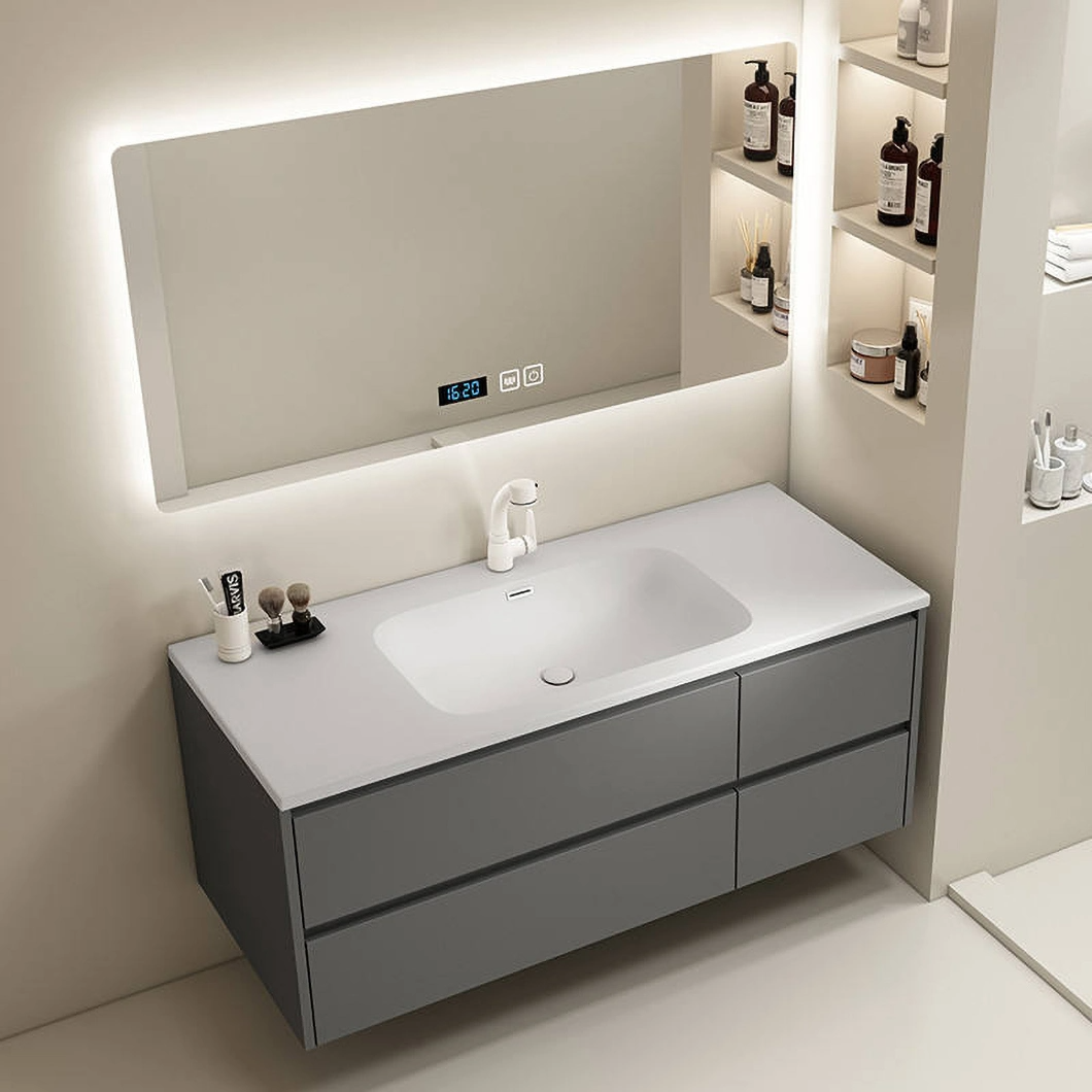 Hotel's Cheap Used Bathroom Vanity Mirror Cabinet Set Modern Double Marble Bathroom Scrinium Cum Sink