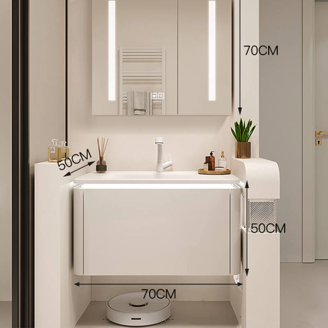 Deliciae Wall-Mounted Floating Cabinet Bathroom Vanity Modern Hotel Marble Single Sink Bathroom Cabinet