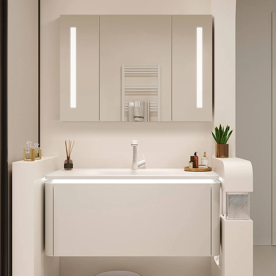 Deliciae Wall-Mounted Floating Cabinet Bathroom Vanity Modern Hotel Marble Single Sink Bathroom Cabinet
