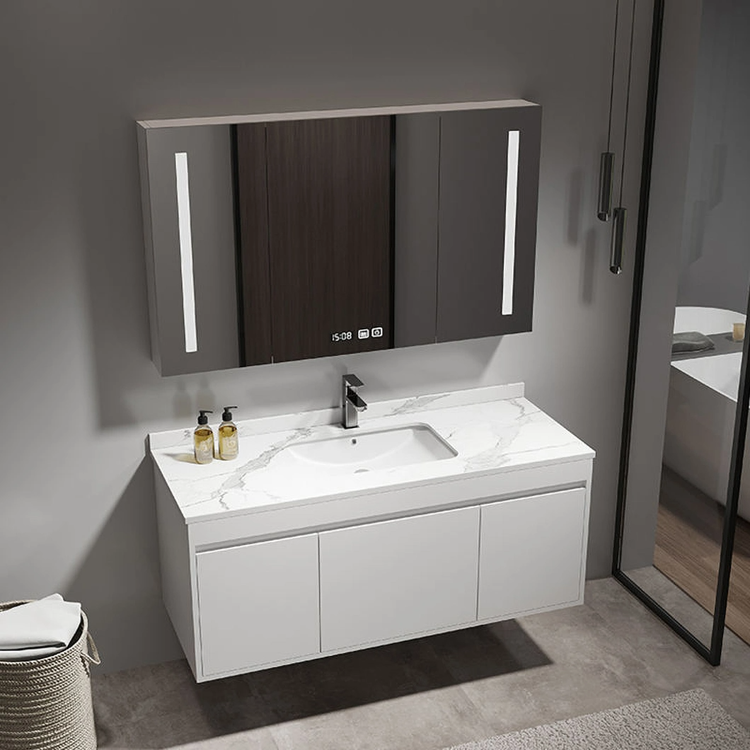 The Solid Wood Lavare et Amicientes Cabinet Black Bathroom Furniture Luxurious Bathroom Cabinet with Smart Mirror Cabinet
