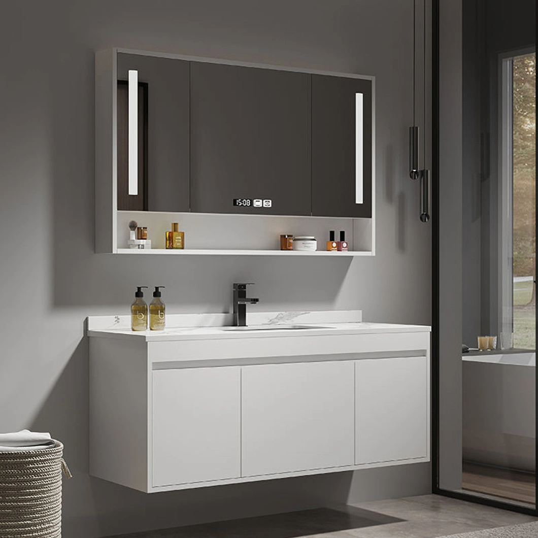 The Solid Wood Lavare et Amicientes Cabinet Black Bathroom Furniture Luxurious Bathroom Cabinet with Smart Mirror Cabinet