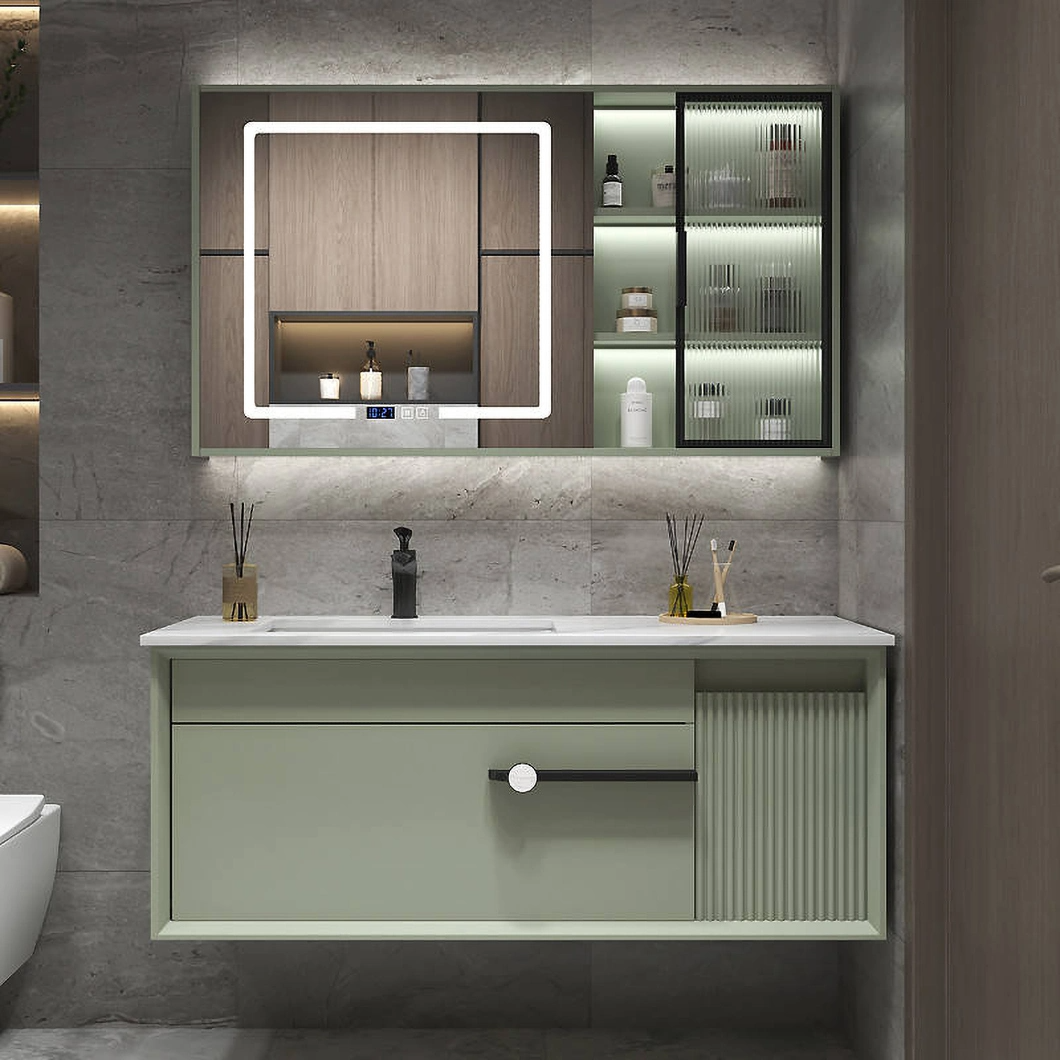 Modern Luxuria Vanitas Pone cum Glossis Hardwood Bathroom Cabinet with LED Mirror