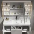 The Solid Lignum Lava-and-Dressing Cabinet Black Bathroom Corner Luxury Bathroom Cabinet with Speculum Cabinet