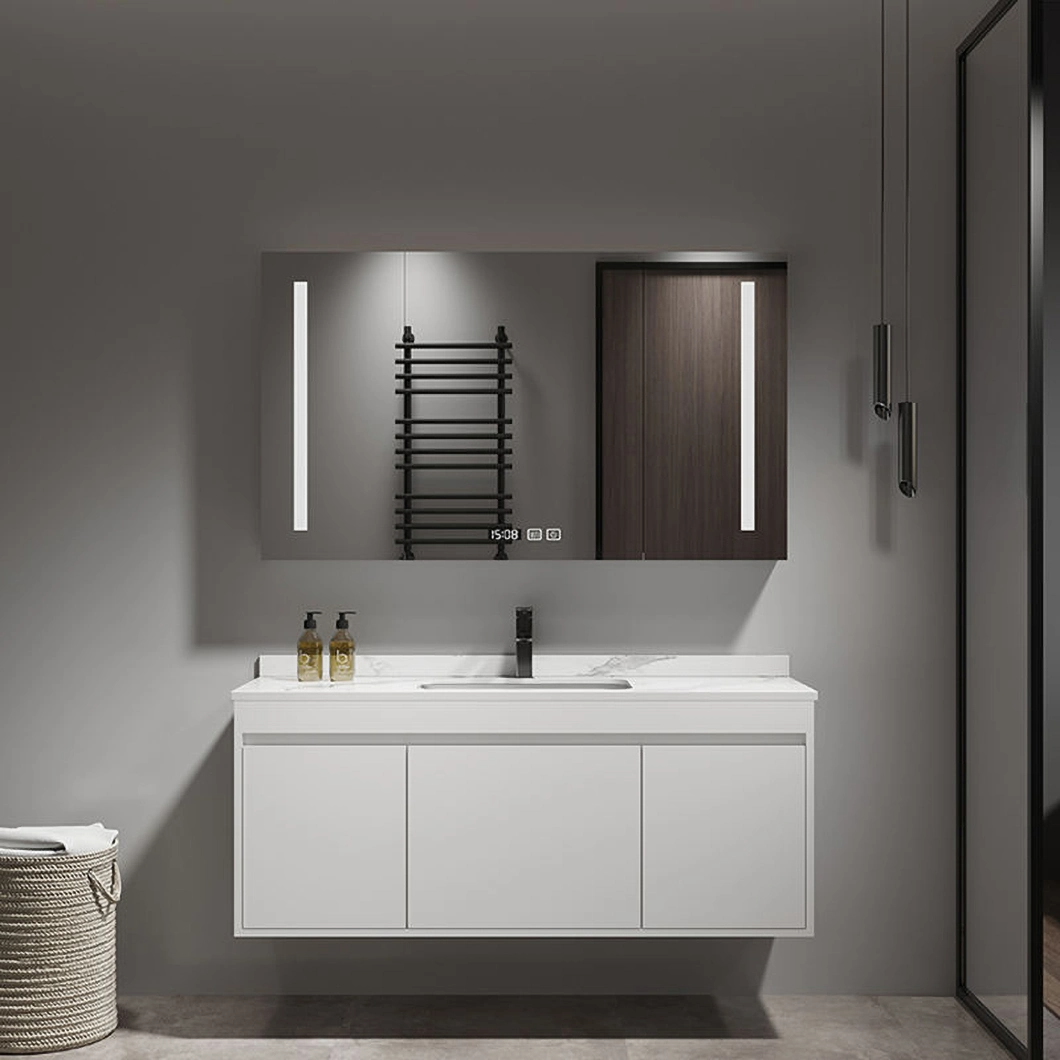 The Solid Wood Lavare et Amicientes Cabinet Black Bathroom Furniture Luxurious Bathroom Cabinet with Smart Mirror Cabinet