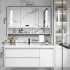 White Wall Mounted Waterproof Medicine Cabinet Bathroom Quercus Vestiendi Cabinet with Speculum Cabinet