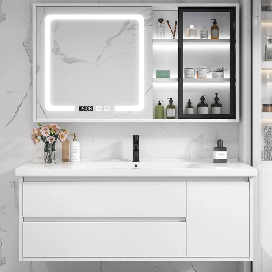 White Wall Mounted Waterproof Medicine Cabinet Bathroom Quercus Vestiendi Cabinet with Speculum Cabinet