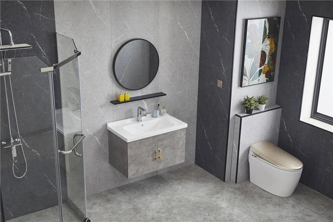 80cm Single Bathroom Vanitas Modern Style Factory Custom Small Wooden Bathroom Cabinet for Sale