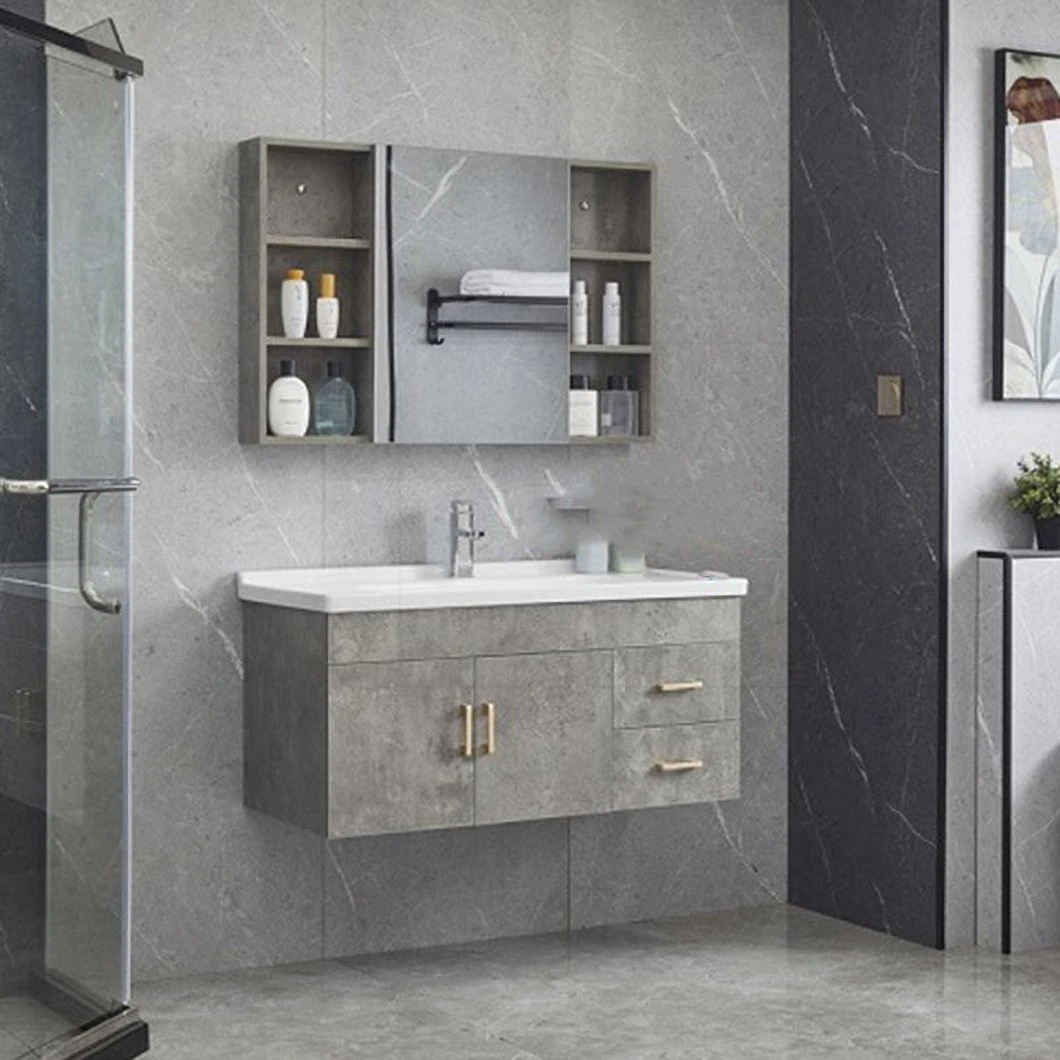 80cm Single Bathroom Vanitas Modern Style Factory Custom Small Wooden Bathroom Cabinet for Sale
