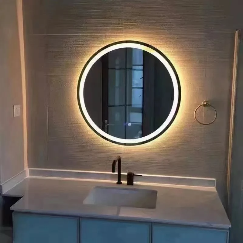 Circulus Latrina Chinese Arcus circum DUXERIT Specula Decor Wall Magnae Plena Longitudo Libelli Wall in Bathroom cum DUXERIT lux Vanitas Speculum