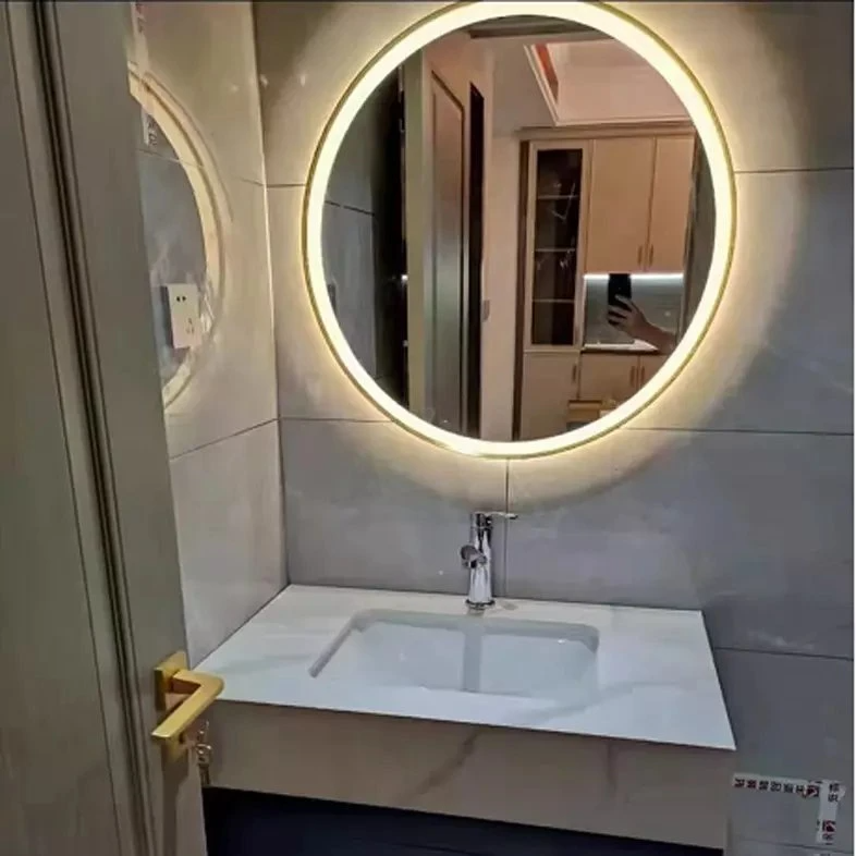 Circulus Latrina Chinese Arcus circum DUXERIT Specula Decor Wall Magnae Plena Longitudo Libelli Wall in Bathroom cum DUXERIT lux Vanitas Speculum