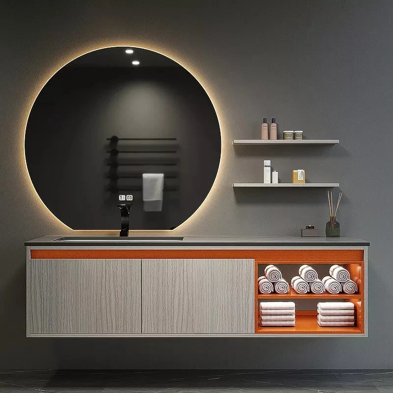Europaeae Hot Novi Coloris Moderni Cheap Bathroom Vanitas cum Vasis Sink ducitur circum Speculum