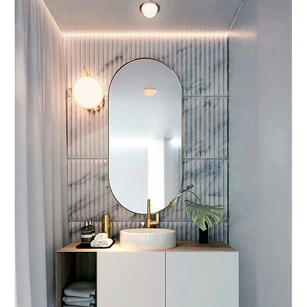 Fashion Wall Mounted Metal Make up Fancy Bathroom Specula Plena Longitudo Speculum Speculum Vitri