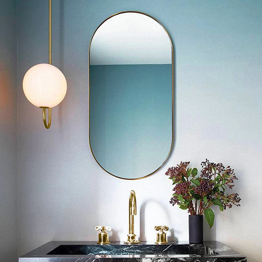 Novum Argenteum Oval Wall Mounted Tondenti Long Bronze Antique Bathroom Vanitas Mirror
