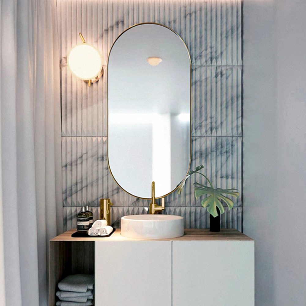 Novum Argenteum Oval Wall Mounted Tondenti Long Bronze Antique Bathroom Vanitas Mirror