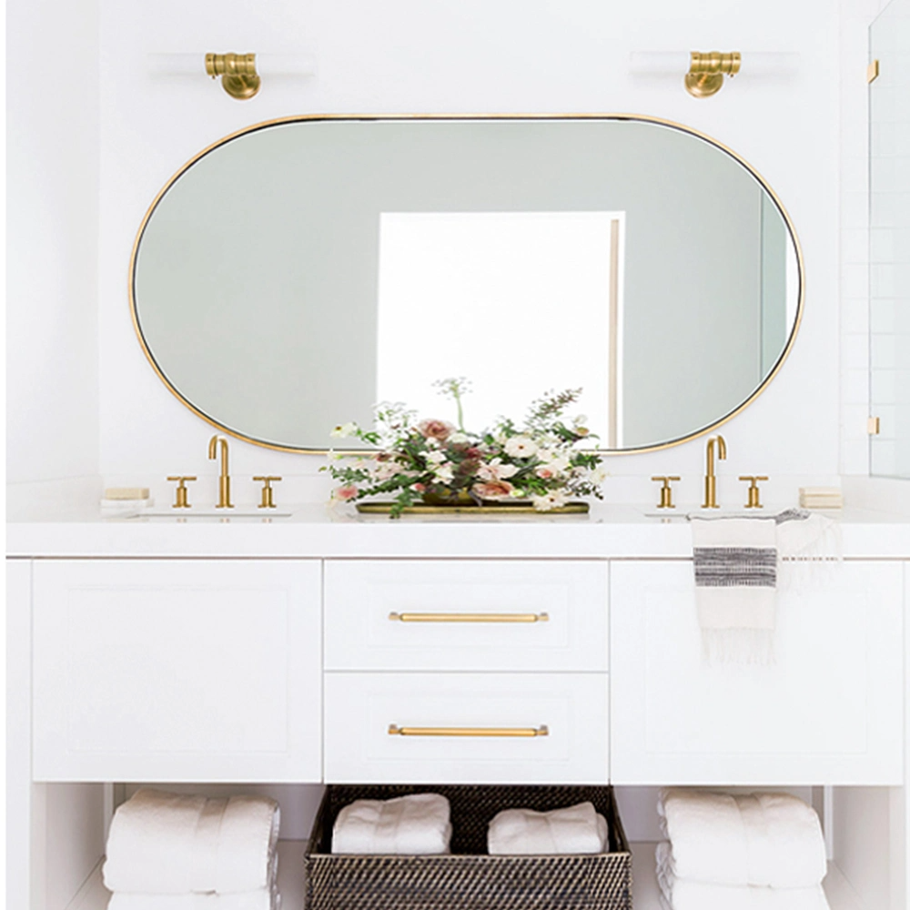 Novum Argenteum Oval Wall Mounted Tondenti Long Bronze Antique Bathroom Vanitas Mirror