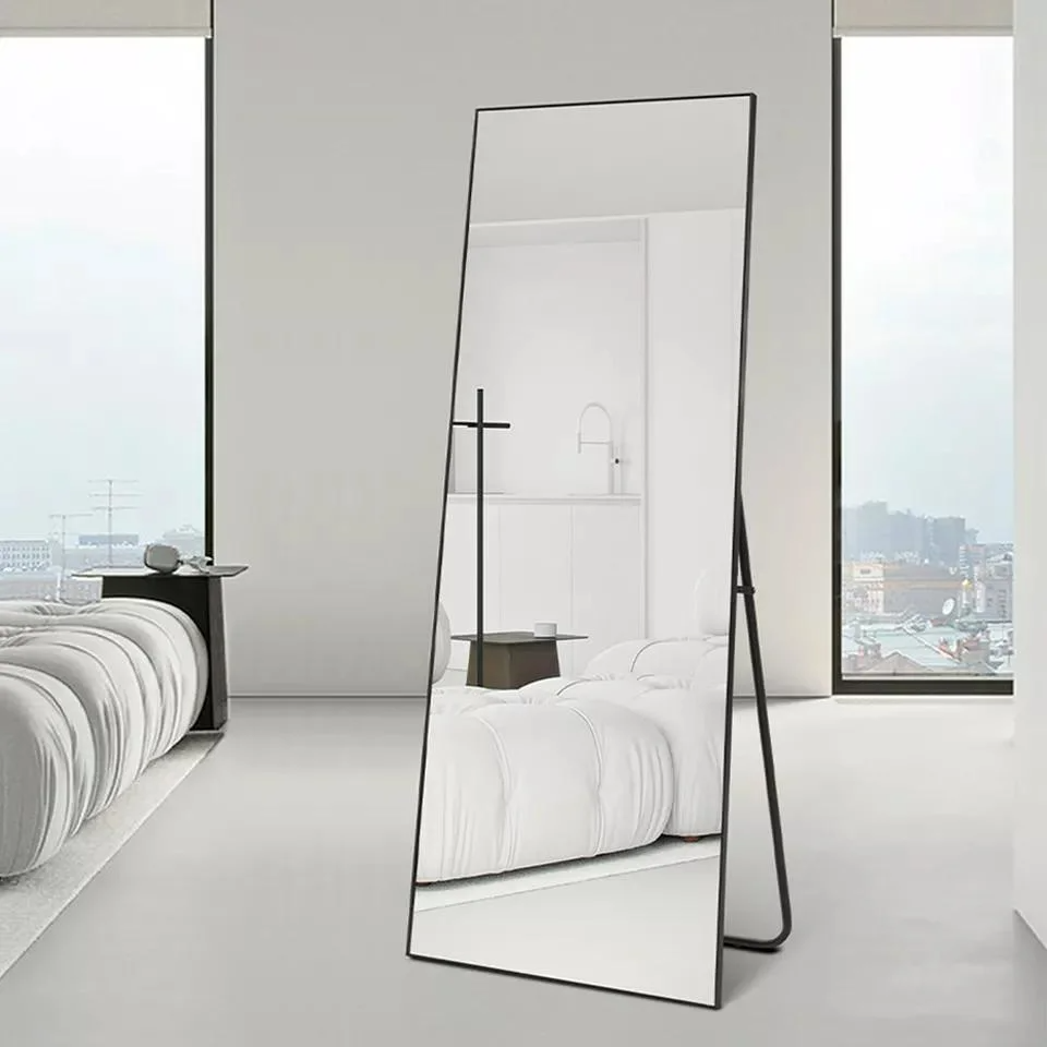 Explosio-Probatur Big Murus specula plena Longitudo Cubiculum Aluminium-Framed Floor Sta Aurum Speculum