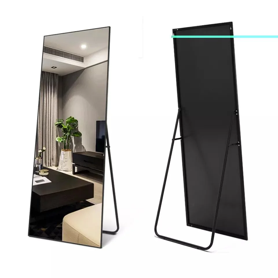 Explosio-Probatur Big Murus specula plena Longitudo Cubiculum Aluminium-Framed Floor Sta Aurum Speculum