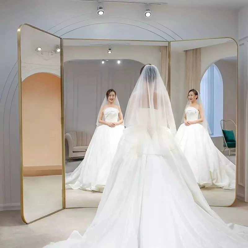 Factory Tutus stans Speculum Luxuria Magnae Solum Speculum Quadratum Circum plena Longitudo Speculum pro Sponsaeque Shop