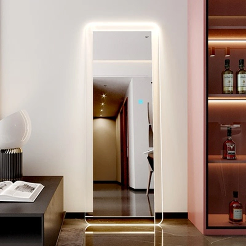 Acrylic lux intelligentes acrylic lux plena Longitudo contra murum Floor Speculum Opportunus Quadratus cubiculo Speculum
