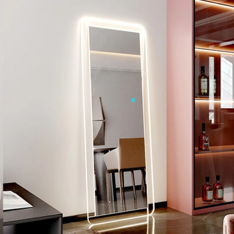 Acrylic lux intelligentes acrylic lux plena Longitudo contra murum Floor Speculum Opportunus Quadratus cubiculo Speculum