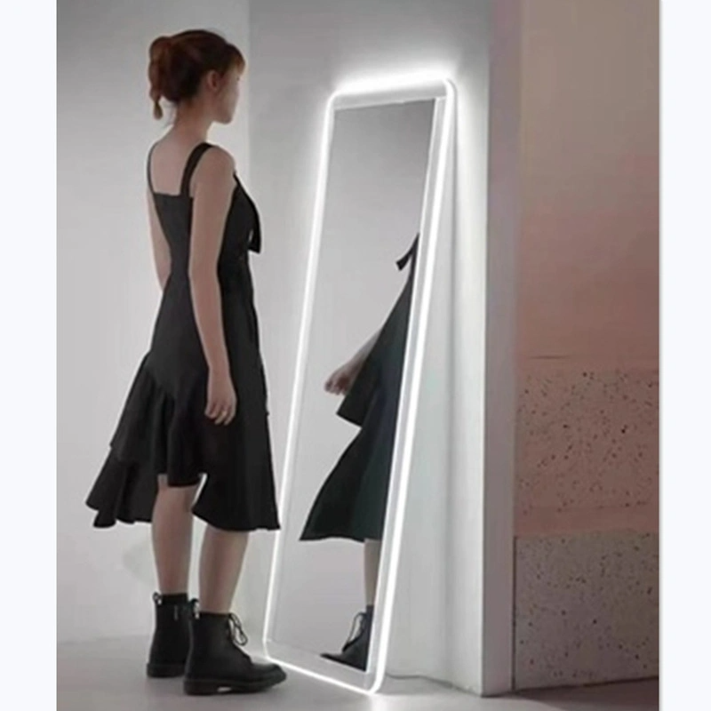 Acrylic lux intelligentes acrylic lux plena Longitudo contra murum Floor Speculum Opportunus Quadratus cubiculo Speculum