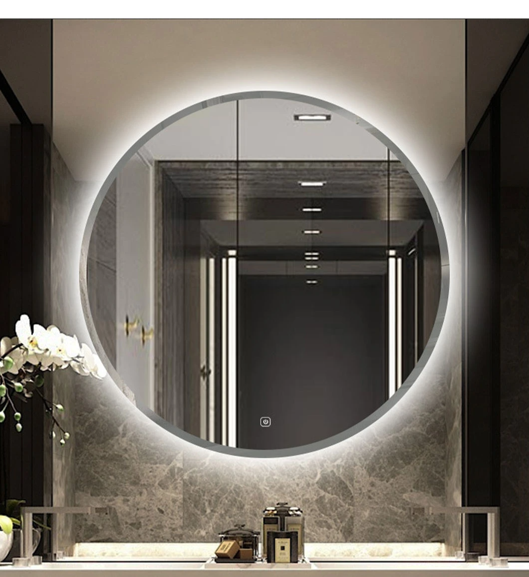 Smert latrina fabrica DUXERIT ILLUMINATUS Frameless magnum speculum circum Wall Speculum