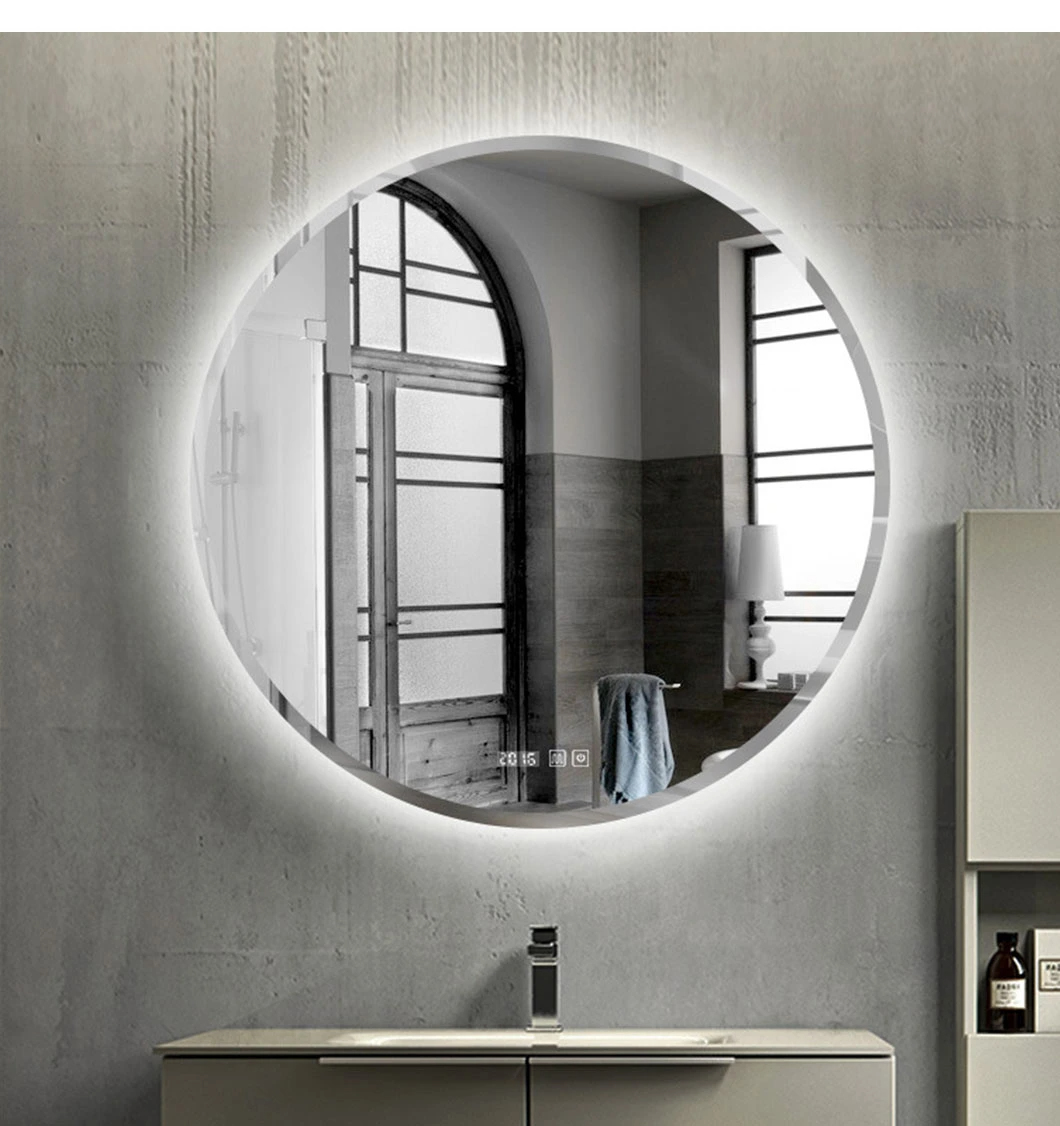 Smert latrina fabrica DUXERIT ILLUMINATUS Frameless magnum speculum circum Wall Speculum