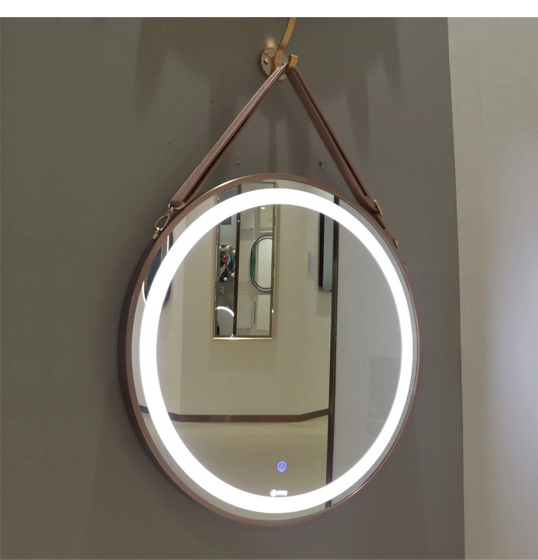 DUCTUS Wall Bathroom Circum Mirror cum Leather Strap Belt Smart Mirror Wall Mirror Home Decoration Bluetooth Makeup Mirror Bathroom Accessories Salon Furniture