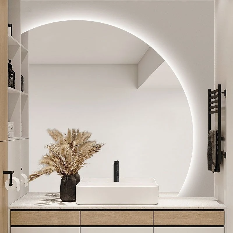Irregulares Shaped LED Lumina Smert Bathroom Speculum Latrina Wall Eques Luminous Speculum Rutrum Tabula Amicientes Speculum