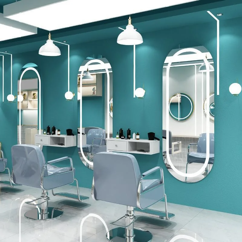 Barbershop Duo postesque Simple Salon Speculum Beauty Salon cum scrinium et Tabula