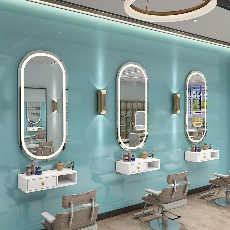 Barbershop Duo postesque Simple Salon Speculum Beauty Salon cum scrinium et Tabula