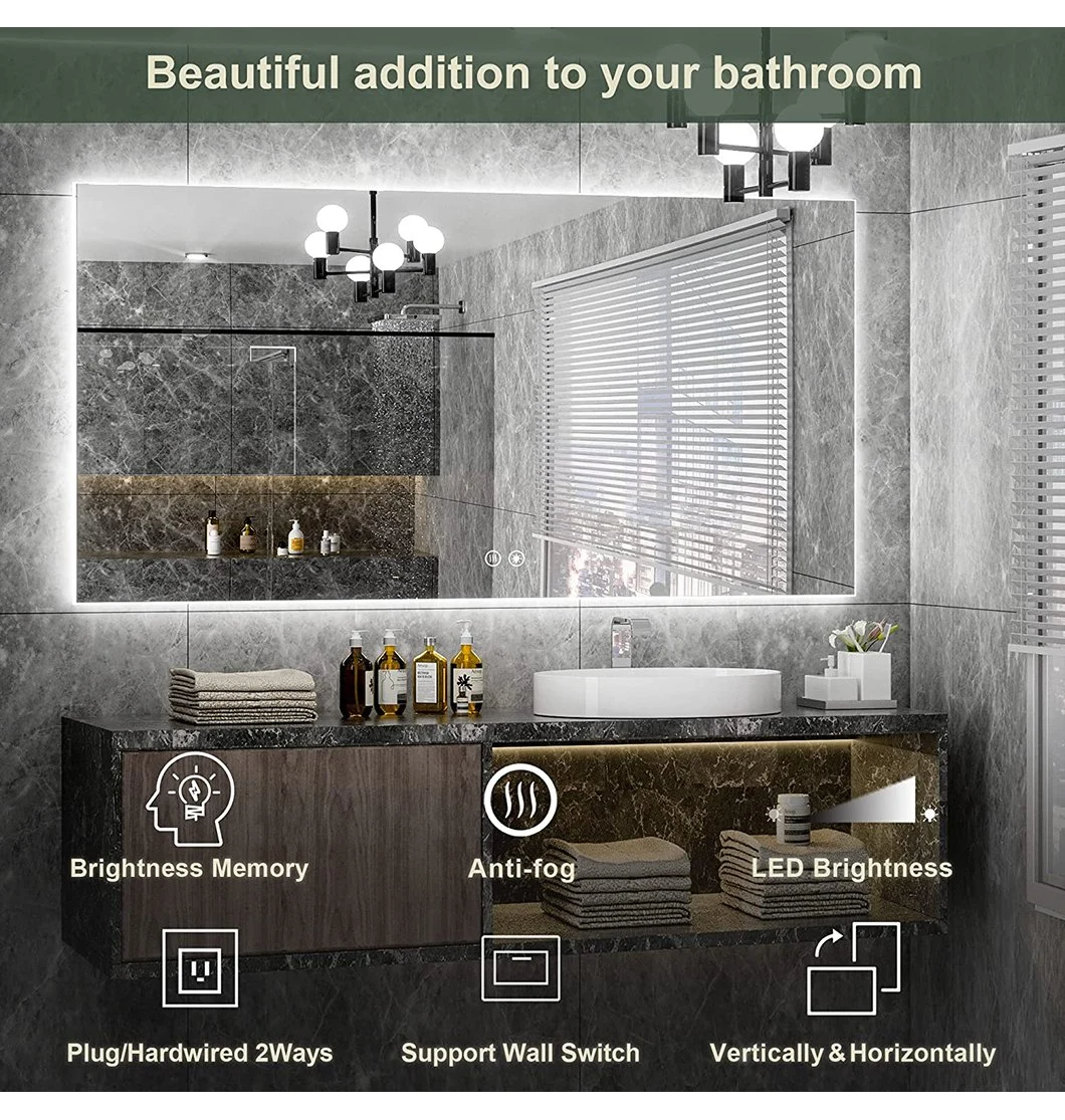 Factory CE/UL 2022 Hotel DUXERIT Smert Speculum Anti-Fog Tactus Switch Illuminated Illuminated Backlit Bluetooth Speaker Wall Furniture