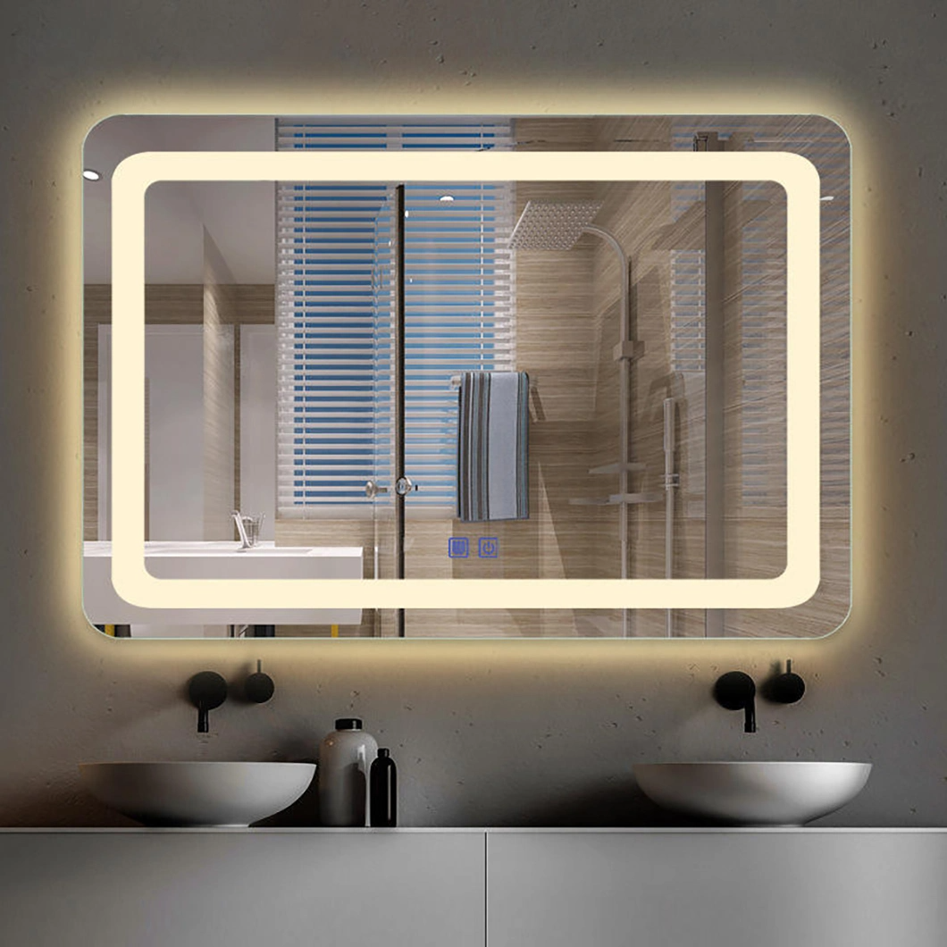 Modern Wall Mounted Touch Sensor Switch Infinity Custom Speculum Bathroom Accensa Mirror