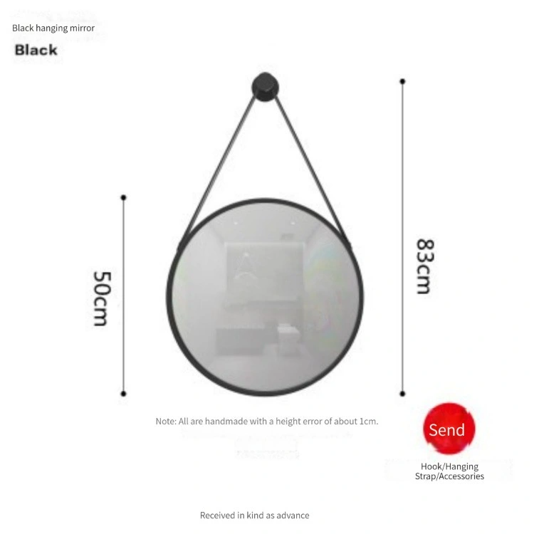 Fashion Modern Style PU Belt Wall Mirrors Home Decor Pendens Speculum Circum Decor Wall Mirror