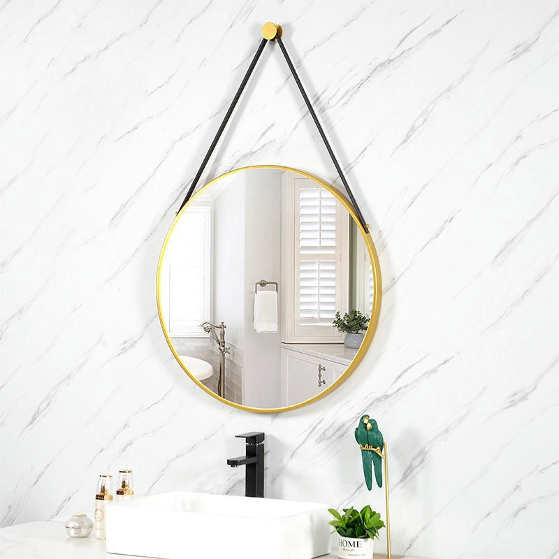 Fashion Modern Style PU Belt Wall Mirrors Home Decor Pendens Speculum Circum Decor Wall Mirror