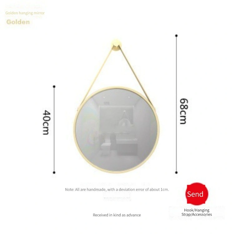 Fashion Modern Style PU Belt Wall Mirrors Home Decor Pendens Speculum Circum Decor Wall Mirror
