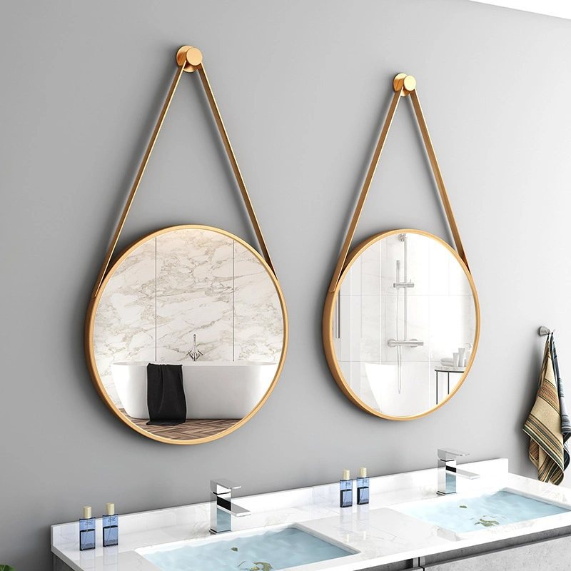 Fashion Modern Style PU Belt Wall Mirrors Home Decor Pendens Speculum Circum Decor Wall Mirror