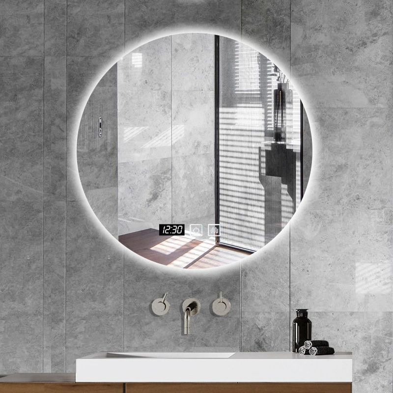 Modern Home Frameless Round Backlit LED Accensus Bathroom Speculum Decorative Bath Wall Speculum